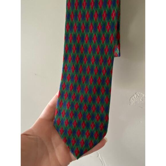 Club Room Christmas Argyle Silk Tie - Picture 1 of 4
